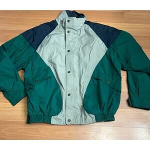 Vintage Perry Ellis Mens Portfolio Microfiber Full Zip Snap Windbreaker Size M